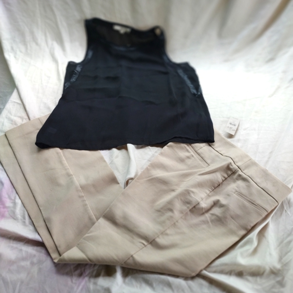 Loft pant and sleeveless blouse